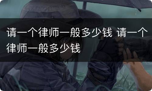 请一个律师一般多少钱 请一个律师一般多少钱