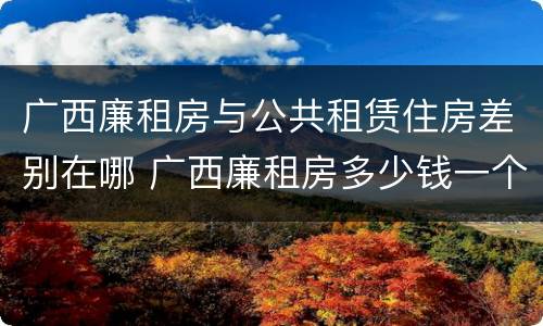 广西廉租房与公共租赁住房差别在哪 广西廉租房多少钱一个月