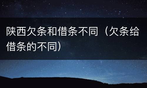 陕西欠条和借条不同（欠条给借条的不同）