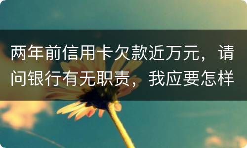 两年前信用卡欠款近万元，请问银行有无职责，我应要怎样做