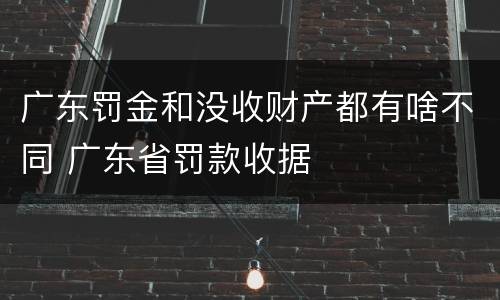广东罚金和没收财产都有啥不同 广东省罚款收据