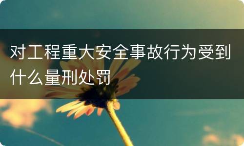 对工程重大安全事故行为受到什么量刑处罚