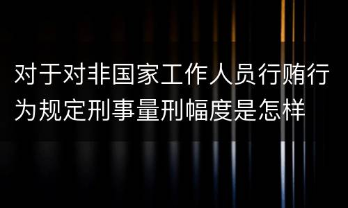 对于对非国家工作人员行贿行为规定刑事量刑幅度是怎样