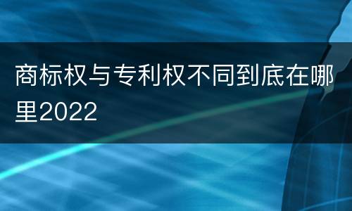 商标权与专利权不同到底在哪里2022