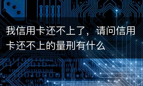 我信用卡还不上了，请问信用卡还不上的量刑有什么