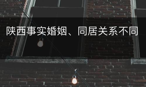 陕西事实婚姻、同居关系不同