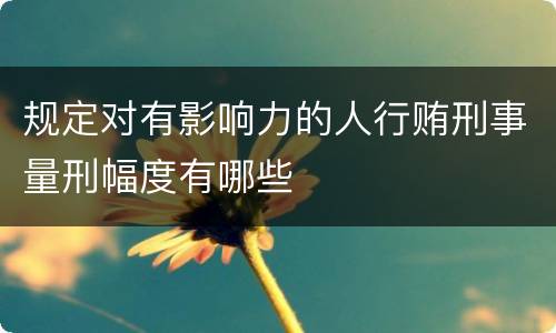 规定对有影响力的人行贿刑事量刑幅度有哪些