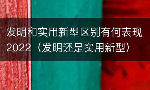 发明和实用新型区别有何表现2022（发明还是实用新型）