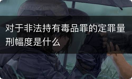 对于非法持有毒品罪的定罪量刑幅度是什么