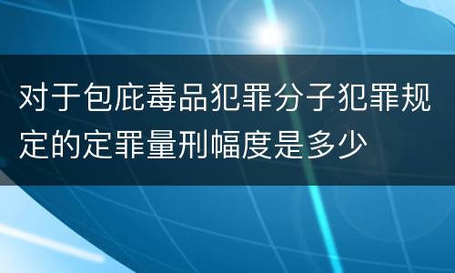 对于包庇毒品犯罪分子犯罪规定的定罪量刑幅度是多少
