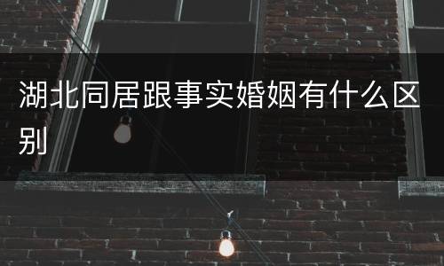 湖北同居跟事实婚姻有什么区别