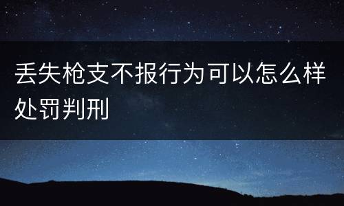 丢失枪支不报行为可以怎么样处罚判刑