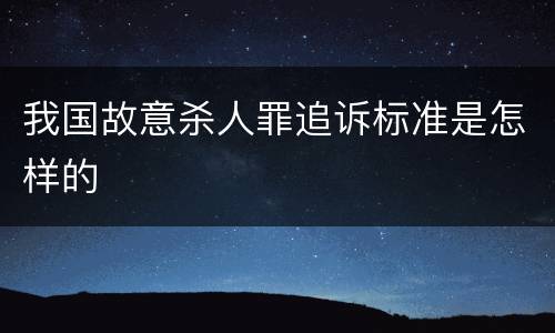 我国故意杀人罪追诉标准是怎样的