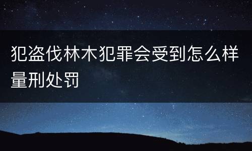 犯盗伐林木犯罪会受到怎么样量刑处罚