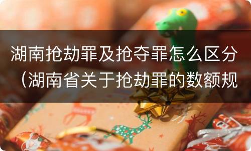 湖南抢劫罪及抢夺罪怎么区分（湖南省关于抢劫罪的数额规定）
