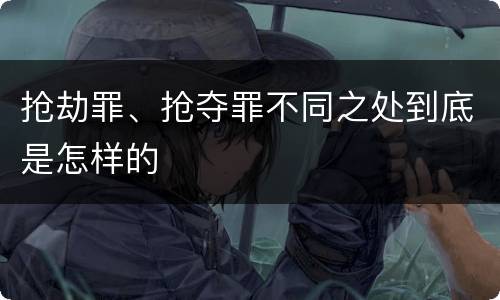 抢劫罪、抢夺罪不同之处到底是怎样的