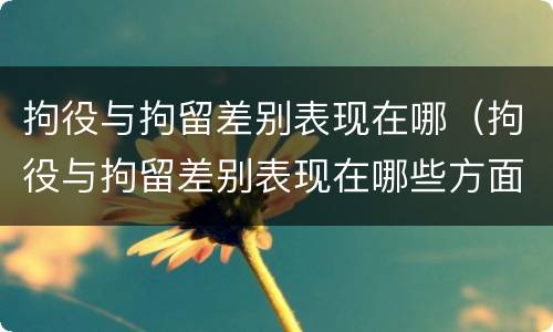 拘役与拘留差别表现在哪（拘役与拘留差别表现在哪些方面）