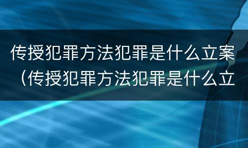 传授犯罪方法犯罪是什么立案（传授犯罪方法犯罪是什么立案条件）