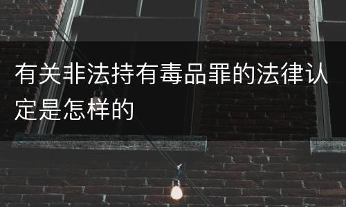有关非法持有毒品罪的法律认定是怎样的