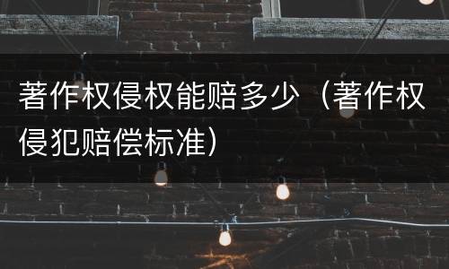 著作权侵权能赔多少（著作权侵犯赔偿标准）