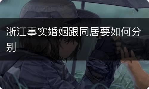 浙江事实婚姻跟同居要如何分别