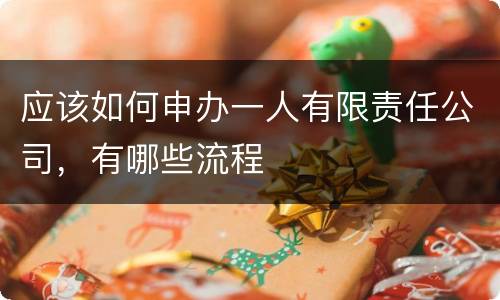 应该如何申办一人有限责任公司，有哪些流程