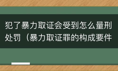 犯了暴力取证会受到怎么量刑处罚（暴力取证罪的构成要件）