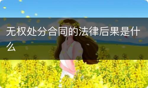 无权处分合同的法律后果是什么