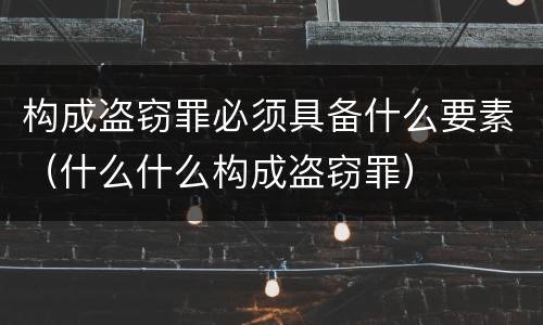 构成盗窃罪必须具备什么要素（什么什么构成盗窃罪）