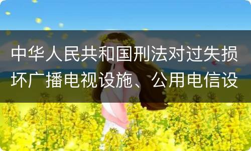 中华人民共和国刑法对过失损坏广播电视设施、公用电信设施罪如何处罚