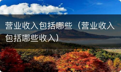 营业收入包括哪些（营业收入包括哪些收入）