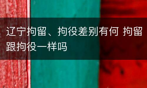 辽宁拘留、拘役差别有何 拘留跟拘役一样吗
