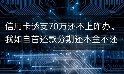 信用卡透支70万还不上咋办。我如自首还款分期还本金不还利息行吗