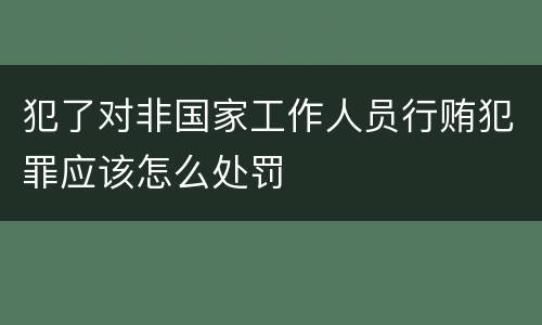 犯了对非国家工作人员行贿犯罪应该怎么处罚