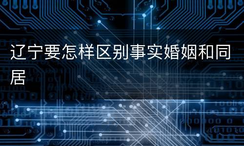 辽宁要怎样区别事实婚姻和同居