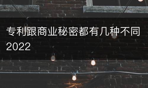 专利跟商业秘密都有几种不同2022