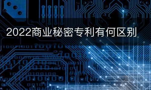 2022商业秘密专利有何区别