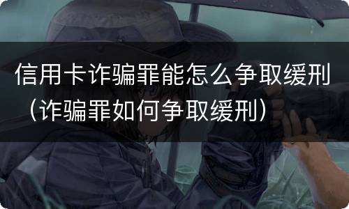 信用卡诈骗罪能怎么争取缓刑（诈骗罪如何争取缓刑）