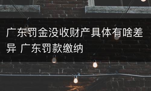 广东罚金没收财产具体有啥差异 广东罚款缴纳