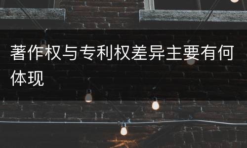 著作权与专利权差异主要有何体现