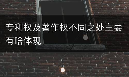 专利权及著作权不同之处主要有啥体现