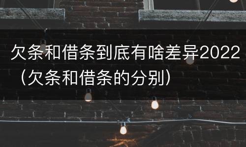 欠条和借条到底有啥差异2022（欠条和借条的分别）