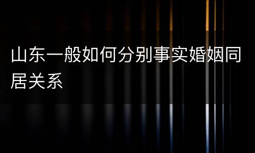 山东一般如何分别事实婚姻同居关系