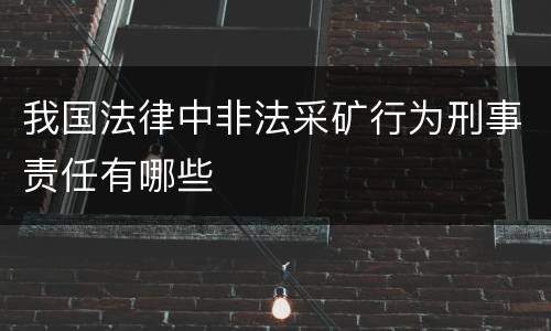 我国法律中非法采矿行为刑事责任有哪些