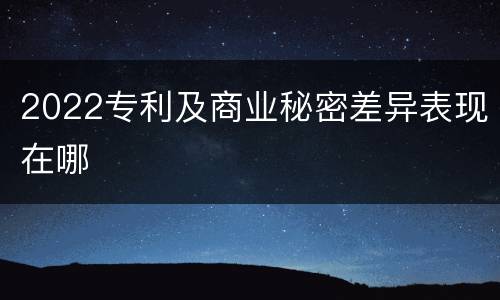 2022专利及商业秘密差异表现在哪