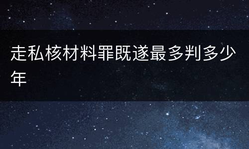 走私核材料罪既遂最多判多少年