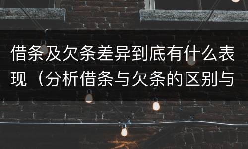 借条及欠条差异到底有什么表现（分析借条与欠条的区别与适用要点）