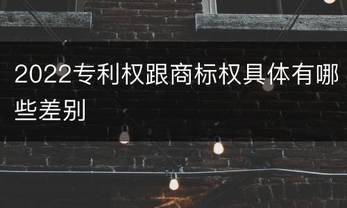 2022专利权跟商标权具体有哪些差别