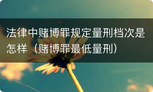 法律中赌博罪规定量刑档次是怎样（赌博罪最低量刑）