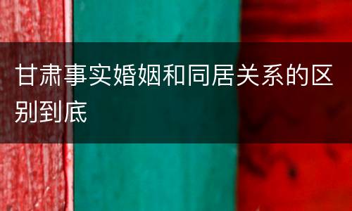 甘肃事实婚姻和同居关系的区别到底